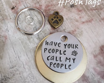 Haga que su gente llame a mi gente - etiqueta de perro mascota gato #PoshTags Collar Idea de regalo de Navidad