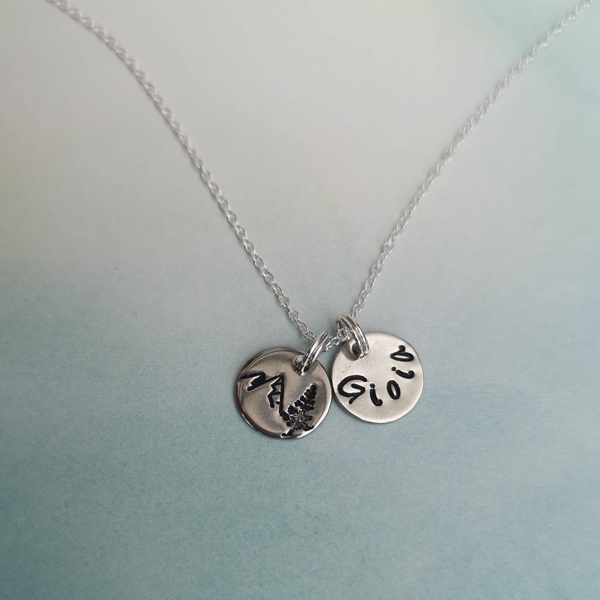 Hand Stamped Personalised Necklace Sterling Silver Chain With - Etsy UK