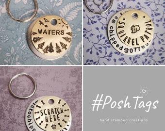 Any design tag from any listing - Extra tag or design disc only (NOT FULL SET) #PoshTags Collar Christmas Gift Idea