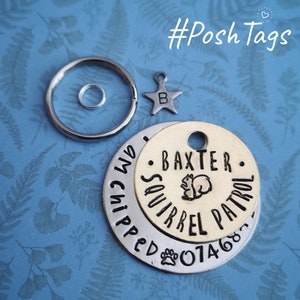 Squirrel patrol - funny cat dog tag pet tag ID #PoshTags Collar Christmas Gift Idea