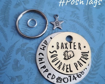 Squirrel patrol - funny cat dog tag pet tag ID #PoshTags Collar Christmas Gift Idea