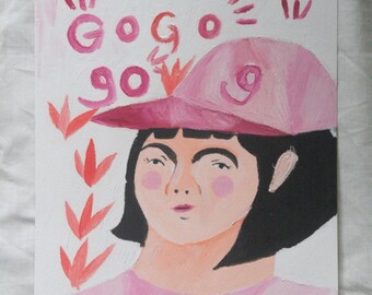 Original Illustration art. Oilpainting. GO GO GO!