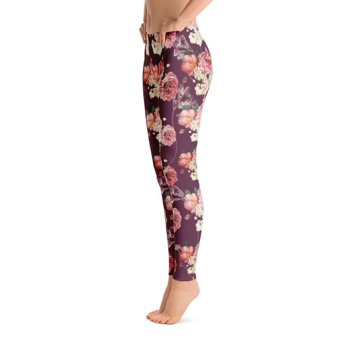 Flowers Leggings Yoga Pants Quality Leggings Womens Clothes | Etsy