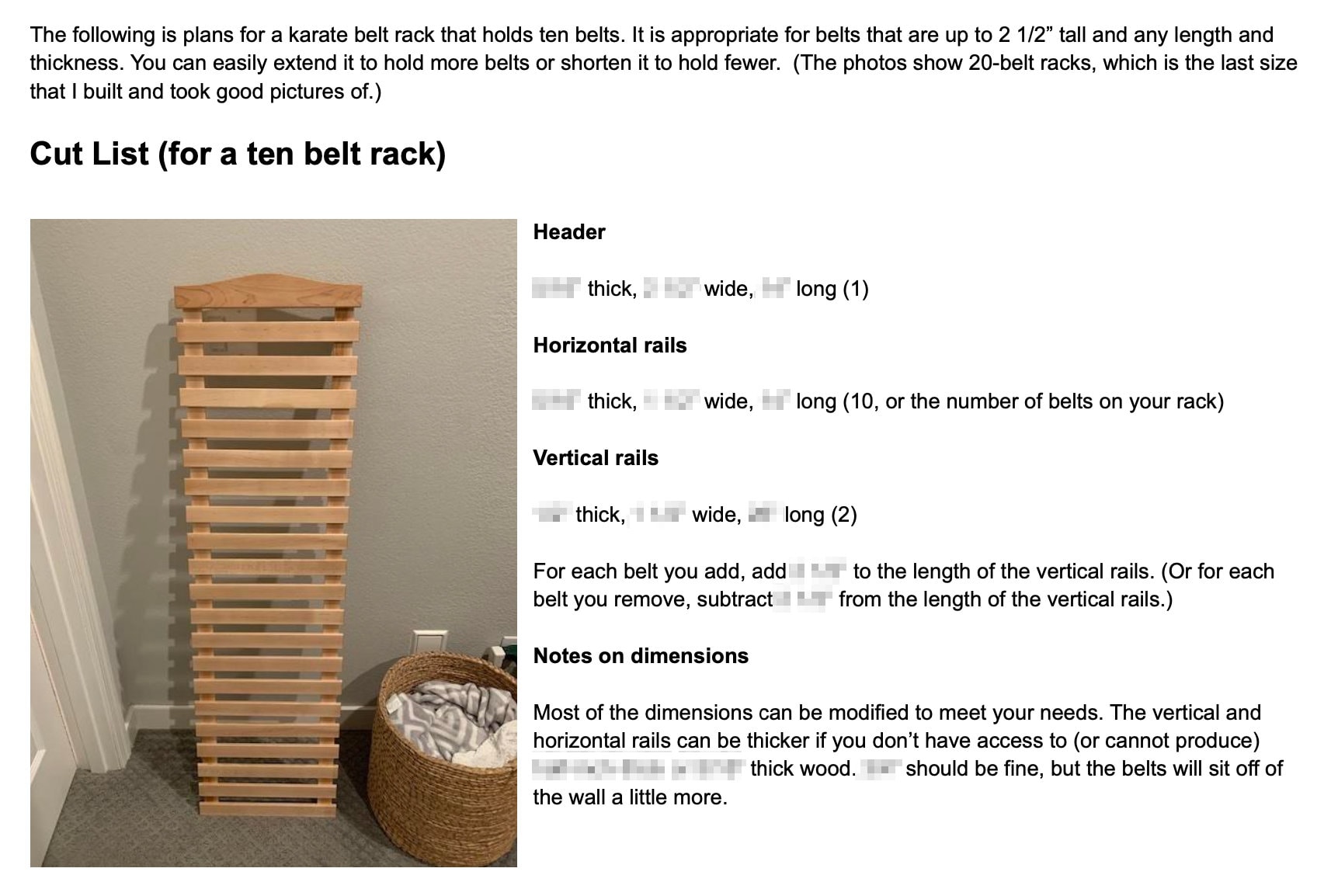 Karate Belt Rack Plans and Stepbystep Build Guide Etsy