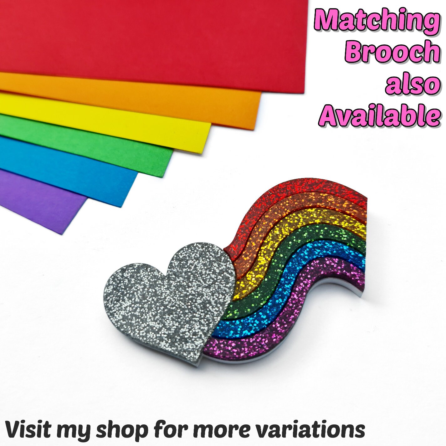 Orecchini con bandiera dell'orgoglio arcobaleno con cuore glitterato / Gioielli in acrilico con taglio laser queer / Regalo lesbico per lei / Gay Trans Bi Pride - Italia