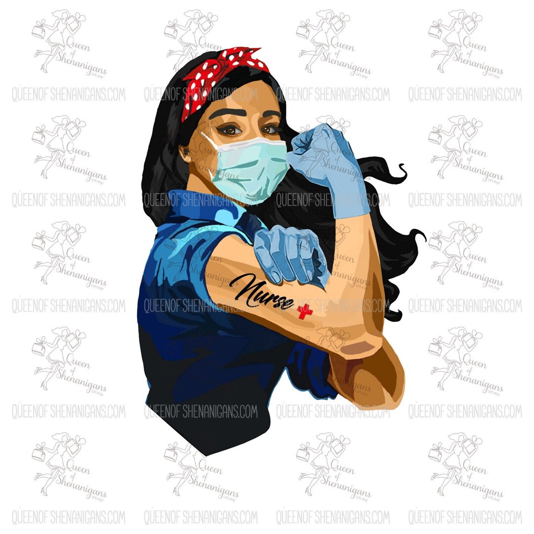 Hispanic Nurse With Mask and Gloves PNG File, Nurse Digital File, Nurse ...