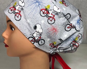 Women/'s Euro Style Scrub Hat Valentine Snoopy