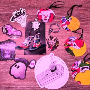 Mystery Acrylic Earrings, Spooky Mystery Bag, Halloween, Gothic
