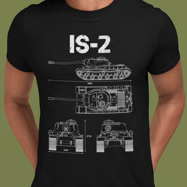 IS-2 Soviet army shirt - Tanks Printed Tee - Russian Tank Shirts - Crew Neck Tee - Army T Shirts - Shirt For Father