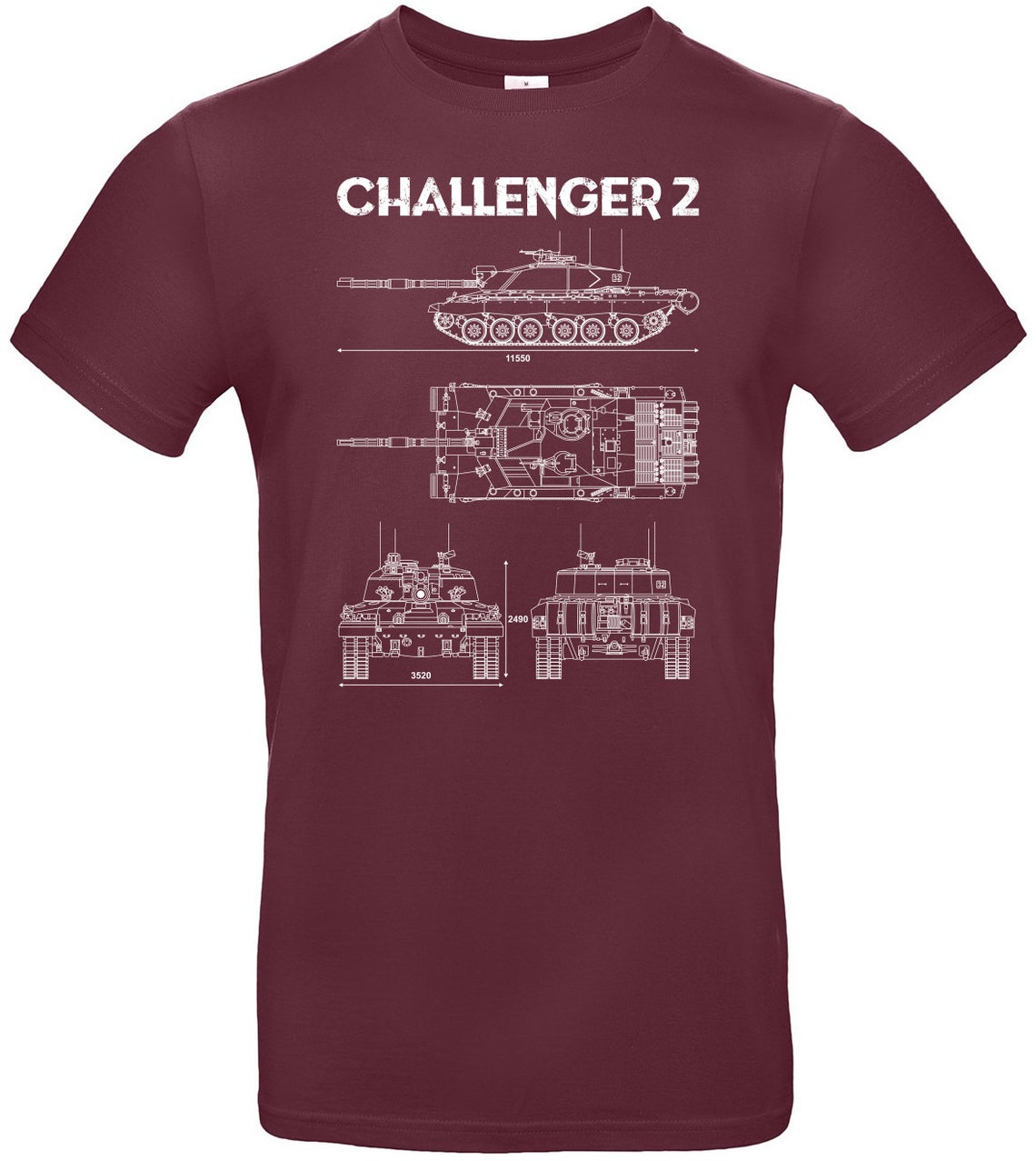 CHALLENGER TWO SHIRTS Tank Printed Tee Military T Shirt | Etsy
