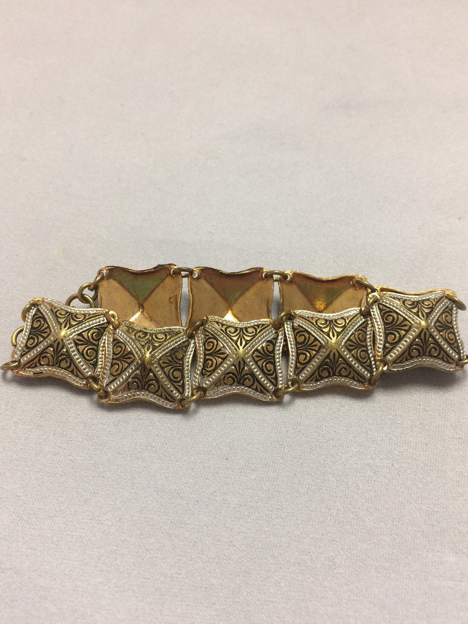 Vintage Damascene Bracelet Spain Etsy