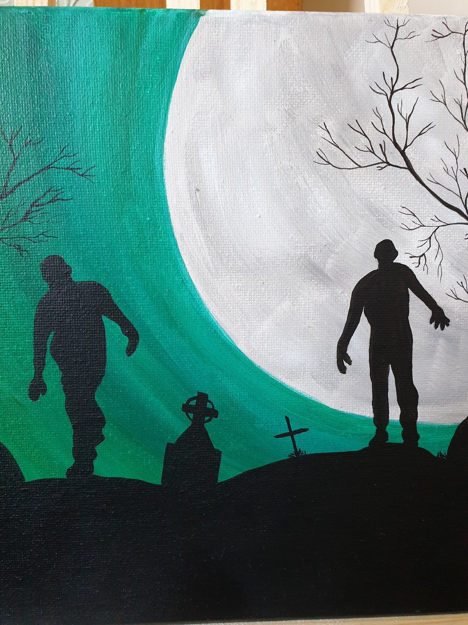 Zombie Apocalypse Acylic Canvas Painting Zombie Artwork | Etsy