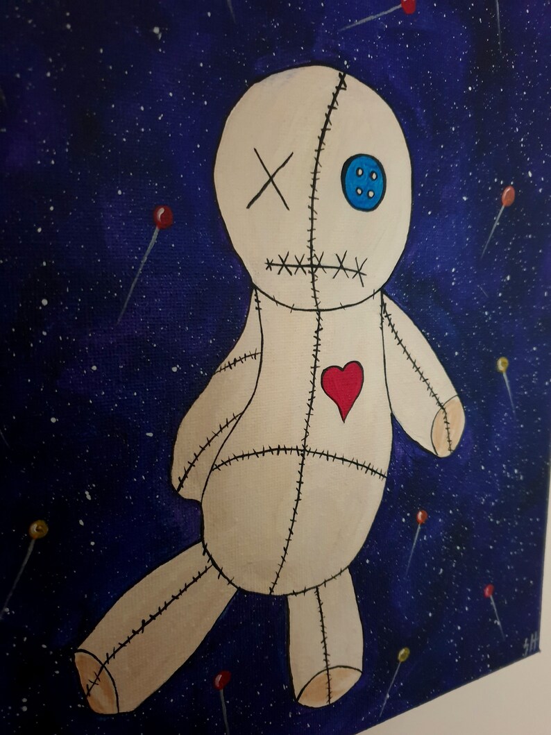 Voodoo Doll Painting Voodoo Doll in Space Acrylic Painting Etsy