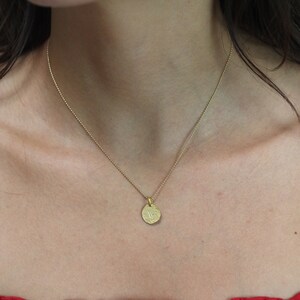 The Perfect W Initial Necklace Dainty Matte Gold Hammered Disc Delicate Handmade Jewelry W name necklace W letter necklace W name