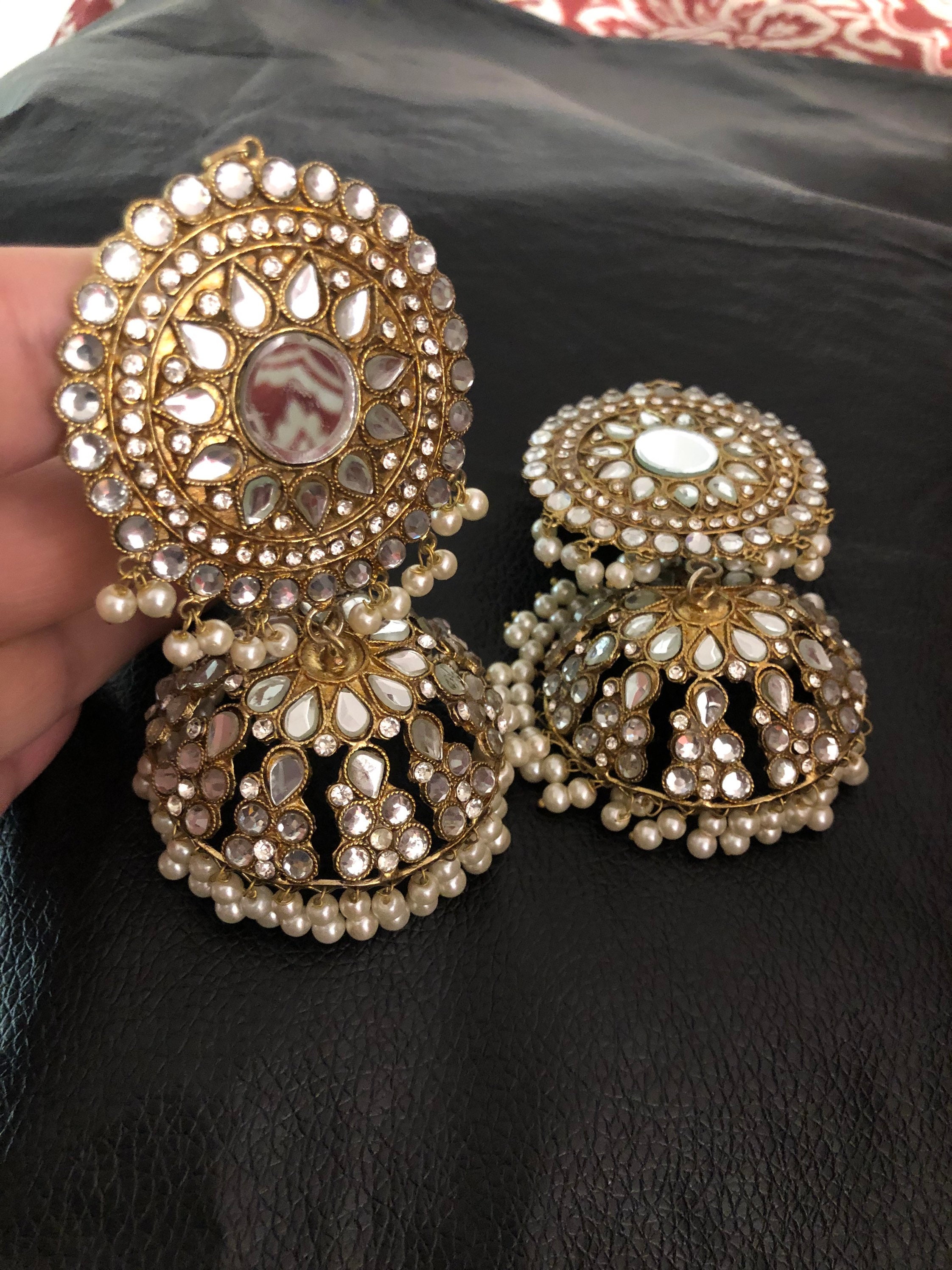 Kundan jewelry, indian jewelry, pakistani jewelry, kundan jhumka, ind…