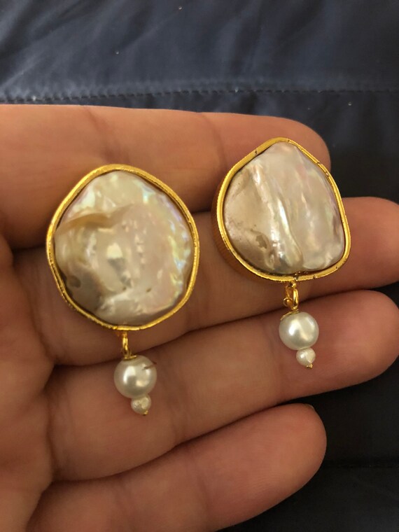 Pearl Earrings Mop Studs 