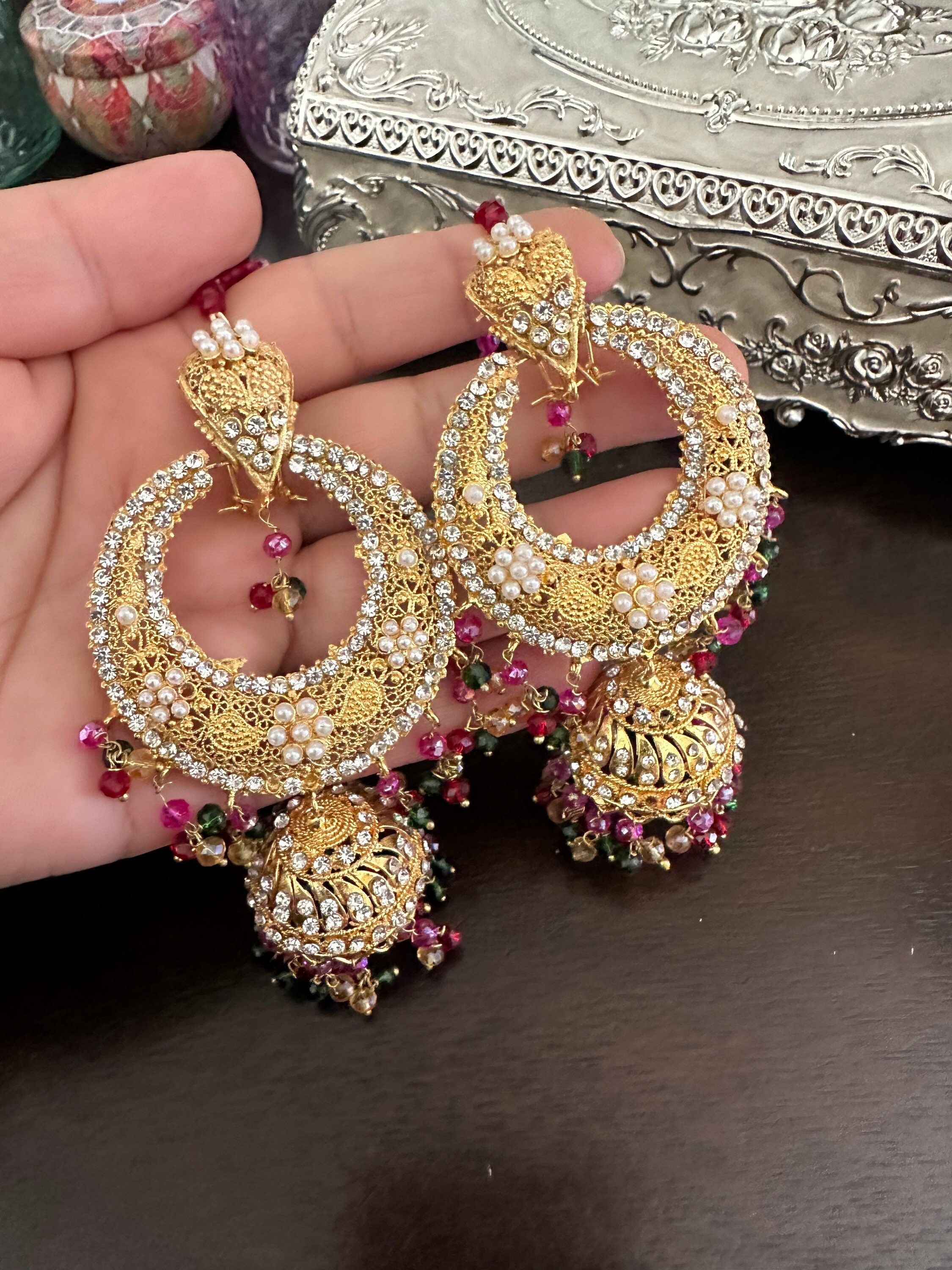 Jhumka Earrings Bridal Jewelry Naratan Patra Jewelry