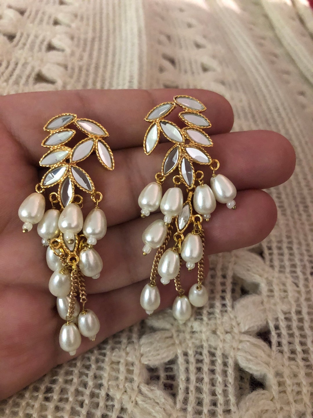 Kundan Earrings Indian Jewelry Pakistani Jewelry Fashion - Etsy