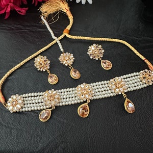 Hyderabadi jewelry,pakistani jewelry, indian set, pakistan jewelry, bridal set, fashion jewelry, Hyderabadi necklace set, bridal set,naratan image 5