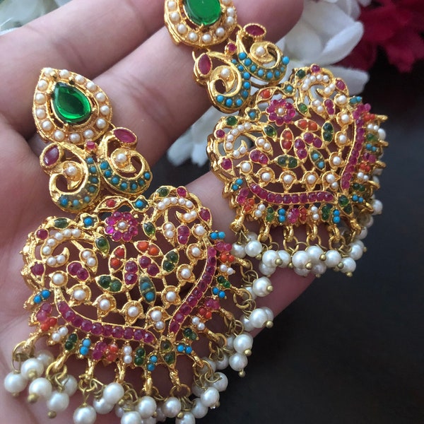 Kundan Earrings - Etsy