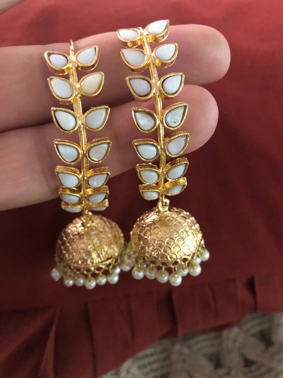 Kundan Earrings indian Jewelry pakistani Jewelry fashion