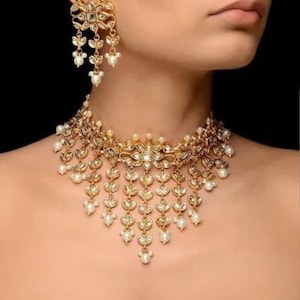 Kundan Jewelry indian Jewelry pakistani Jewelry fashion Jewelry wedding Jewelry stone Jewelry Choker Set Jewelry for Women Choker Etsy