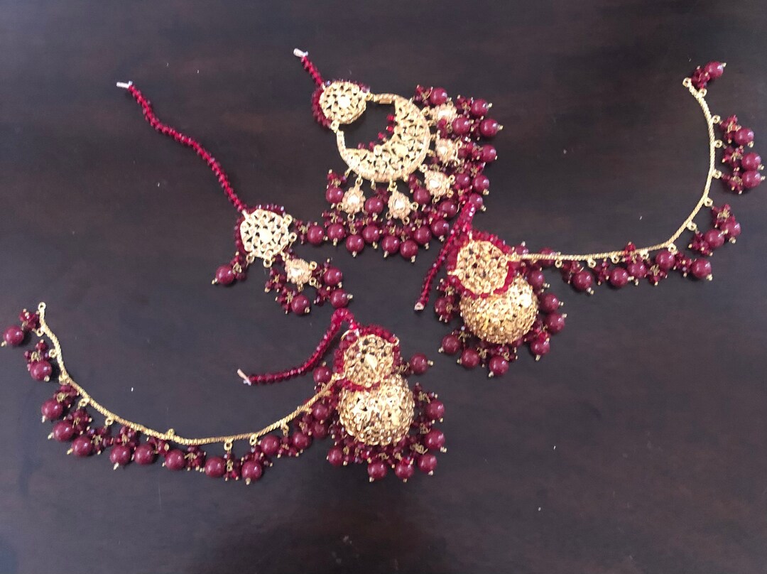 Hyderabadi Earrings Jhumar Tikka Set , Hyderabadi Set, Hyderabadi