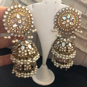 Kundan Jhumka Earrings: Antique Indian Bridal Jewelry