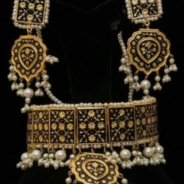 Kundan jewelry , indian jewelry , pakistani jewelry , fashion jewelry , choker set , meena kari jewelry ,