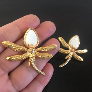 Gold Plated Dragonfly Stud Earrings: Kundan Indian Jewelry