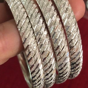 92.5 Sterling Silver Bangles: Handmade Indian Jewelry