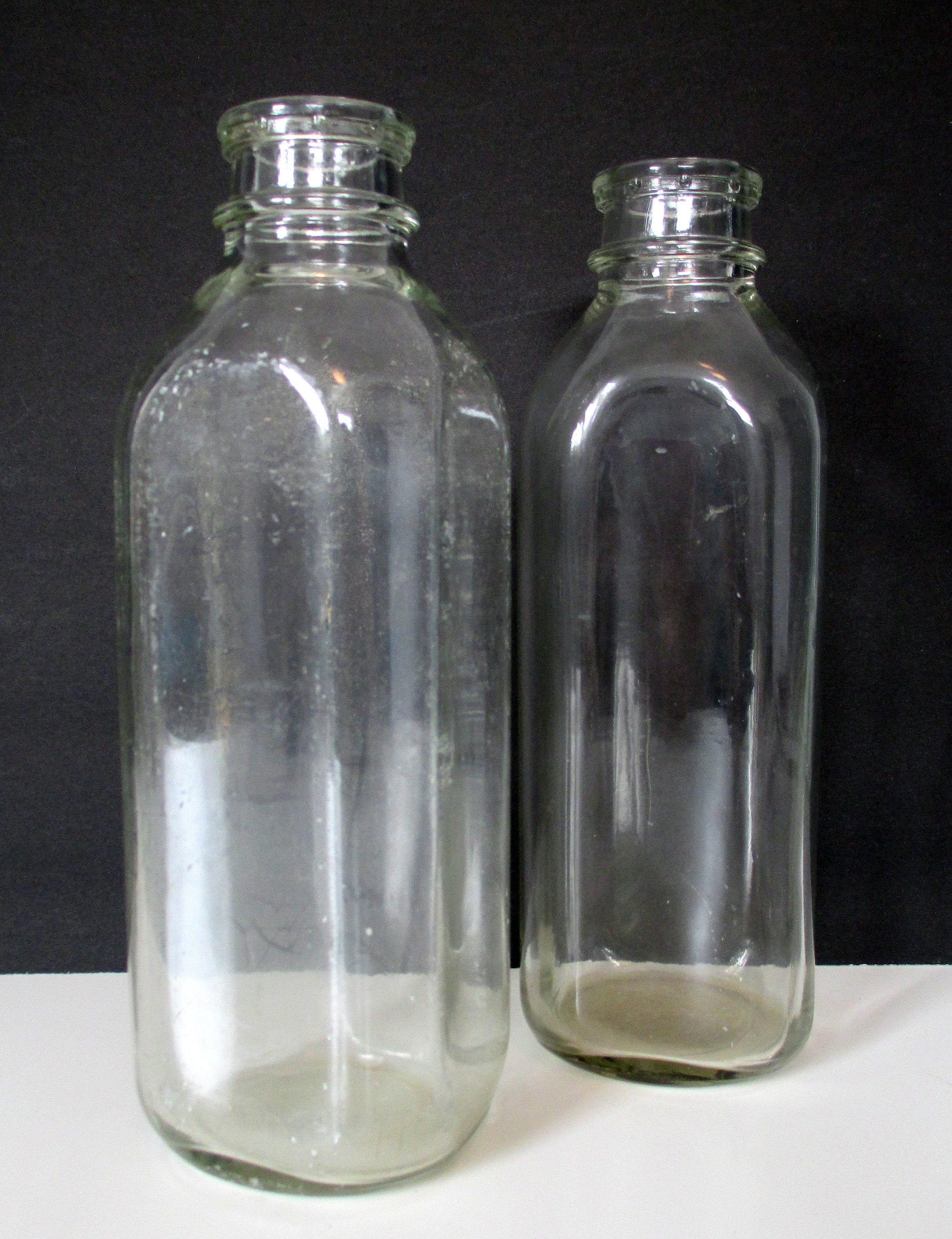 Pair of vintage old glass Milk Bottles 1950s1970s Etsy