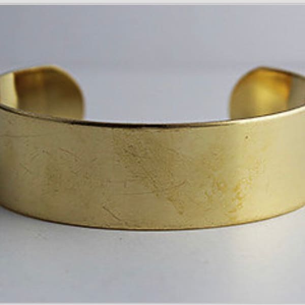 Flat cuff brass bracelet