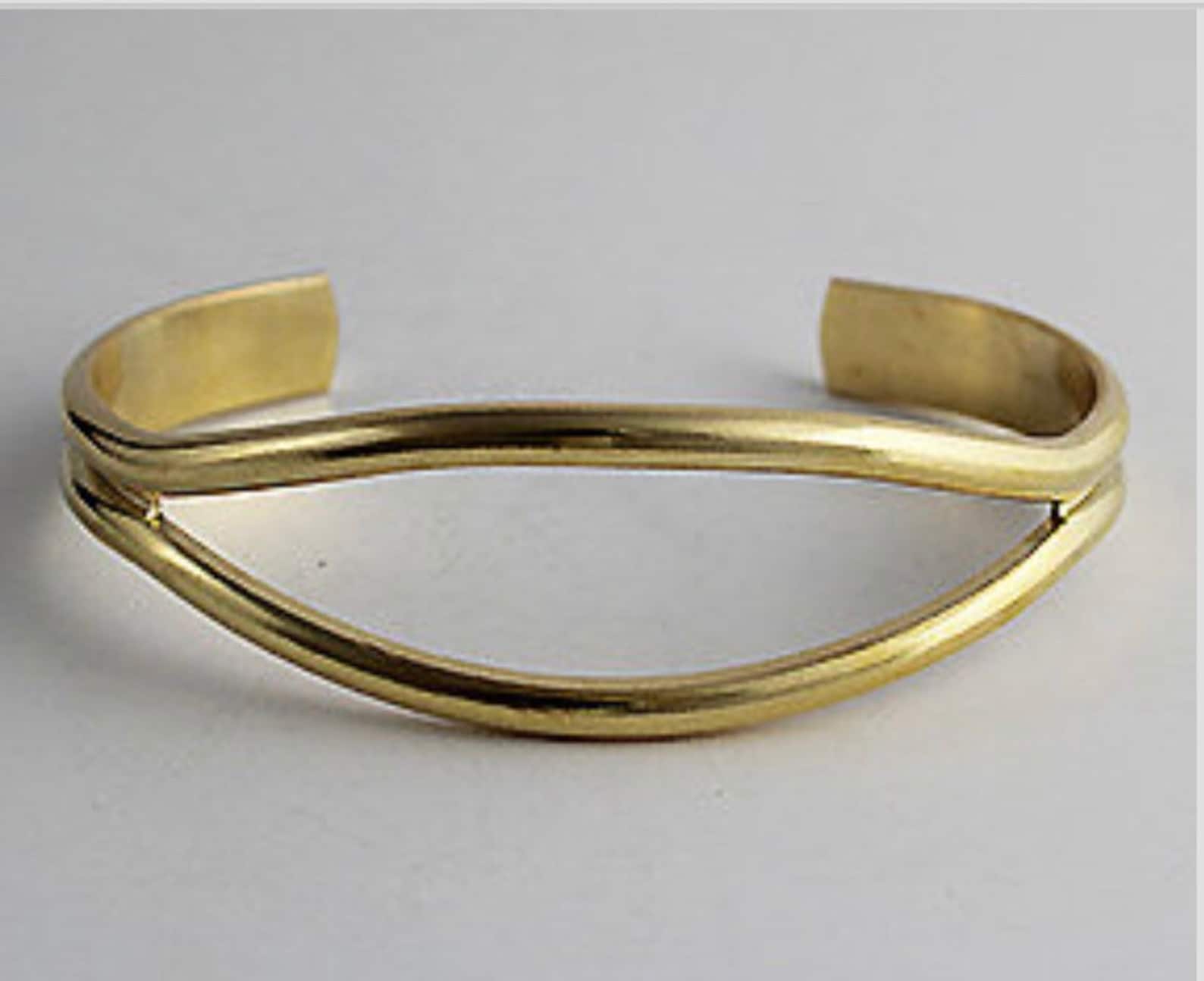 Cuff Brass Bracelet 2.7 ID Etsy