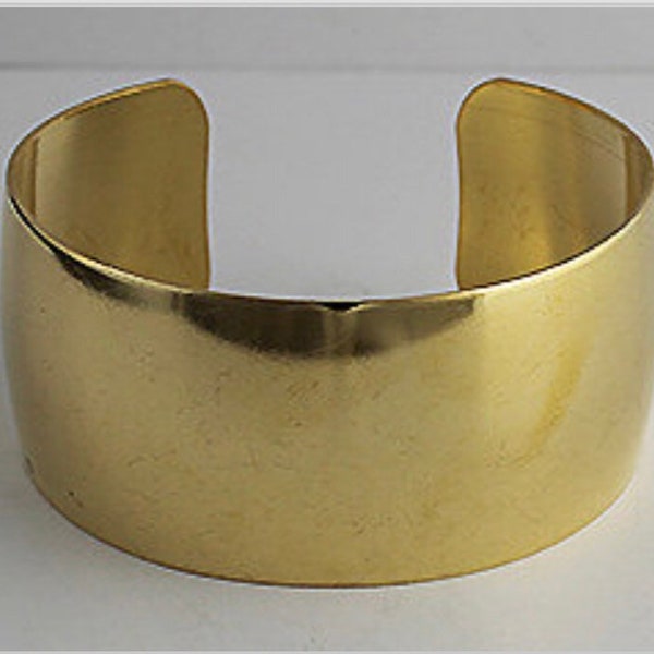 Domed cuff brass bracelet