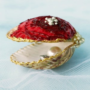 Seashell Proposal Ring Box Wedding Ring Holder Dish Wedding Day Ring Memory Box Shell Ring Bearer Box Engagement Unique Proposal Ring Box