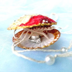 Seashell Engagement Ring Box: Handmade Beach Wedding Ring Holder