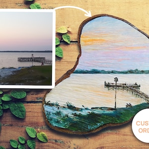 CUSTOM PAINTING on Wood Rounds Slice\Painted Wood Slice\Wood Slice Wall Art\Wood Working Gift for Him or Her\Home Wood Wall Decor/Gallery