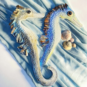 Seahorse wall art – wood seahorse for beach house decor, front porch, summer Halloween or Halloween lover gift coastal style