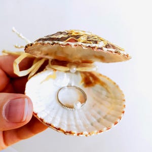 Wedding Ring Bearer Box\Engagement Shell Ring Box\Wedding Seashell Ring Holder\Proposal Seashell Ring Box\Shell Jewelry Box\Ring Bearer Gift