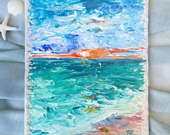 太陽 - エドヴァルド・ムンクの手描きの油絵の複製、太陽に覆われた空