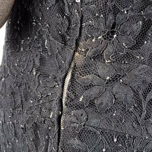 1930s or 1940s Black Lace Deco Evening Dress with Slip Sz 8-10 1565AB image 10