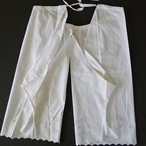 Victorian white cotton unused embroidered cotton bloomers 21387 image 3