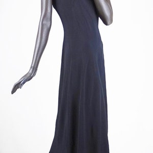 1930s or 1940s Black Lace Deco Evening Dress with Slip Sz 8-10 1565AB image 7