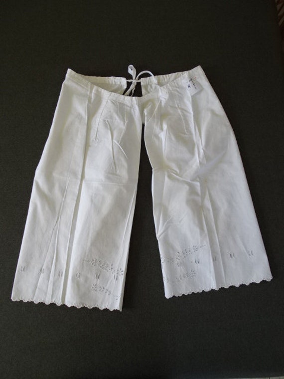 Victorian white cotton unused embroidered cotton … - image 1