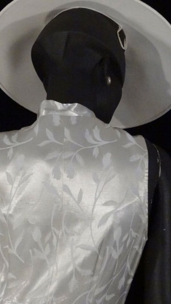 1930s Style Evening Dress Silky Taupe Chinoiserie… - image 4