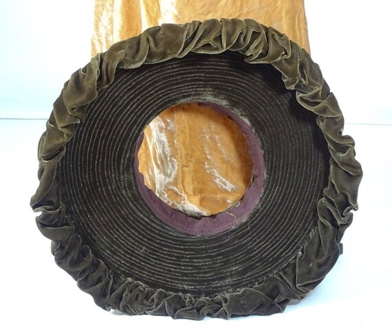 1930s Hat Cappuccino Brown Silk Velvet Wide Brim … - image 8