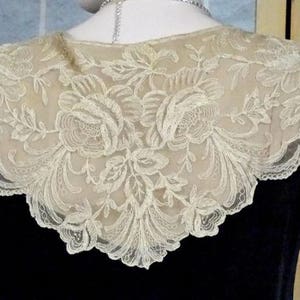 1930s Black Silk Velvet Bias Cut Evening Dress Tambour Lace Bodice Sz 6 ...