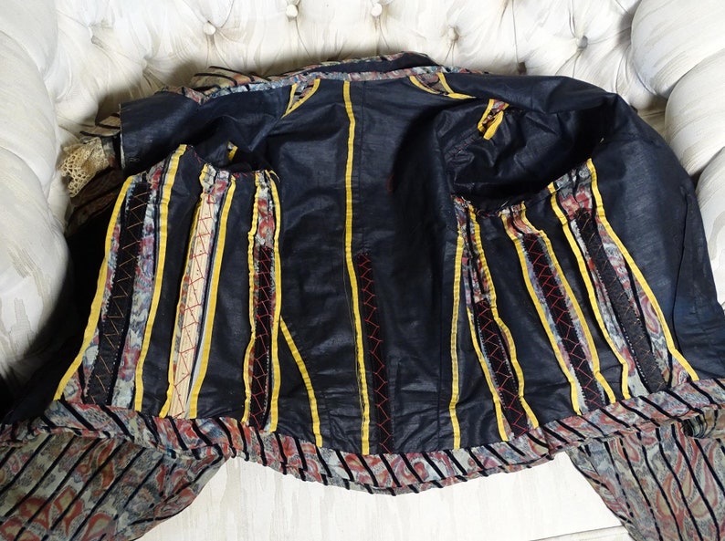 Victorian paisley and velvet bodice ca1890-1993 #1617