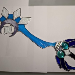 Kingdom Hearts: Midnight Blue Keyblade Stained Glass